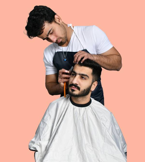 Barber at work